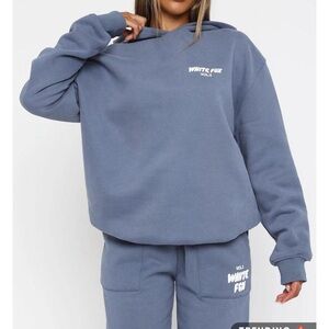 White Fox Women's Blue Hoodie Sweater